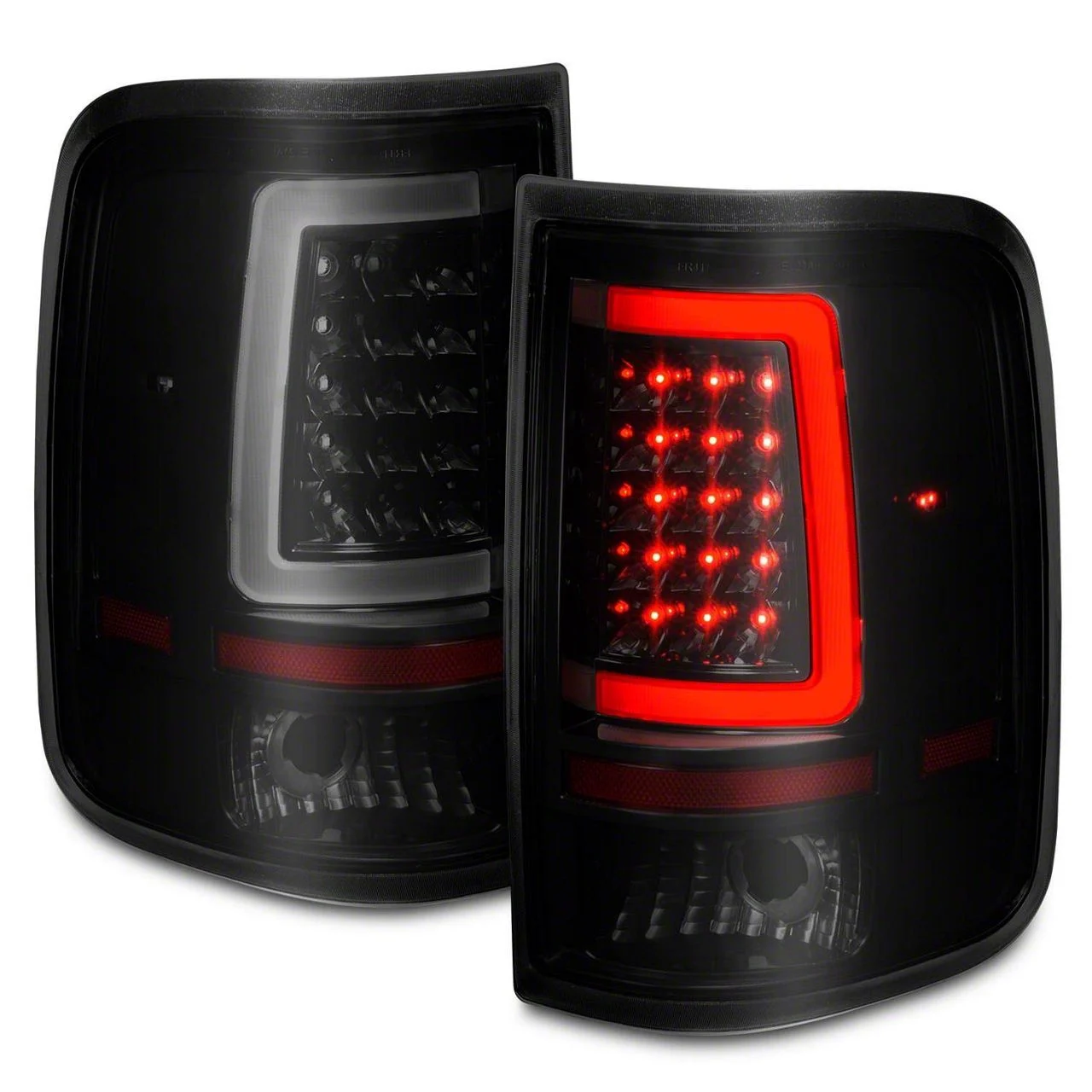 C-Light Bar Style LED Tail Lights; Black Housing; Smoked Lens (04-06 F-150 Styleside)