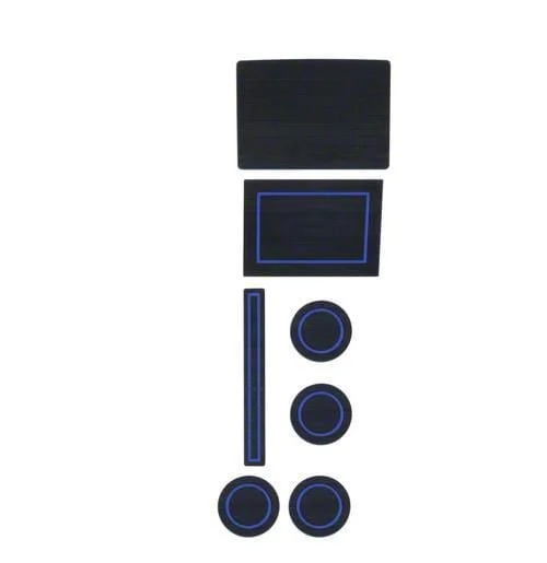 Center Console Cup Holder Inserts; Black/Blue (17-26 F-150 w/ Bucket Seats & Center Console Shifter)