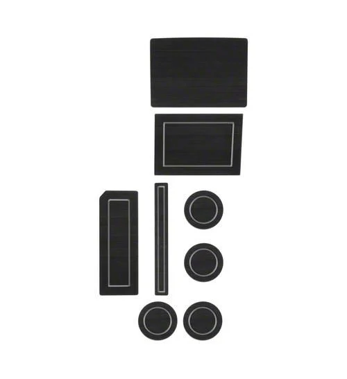 Center Console Cup Holder Inserts; Black/Gray (17-26 F-150 w/ Bucket Seats & Steering Column Shifter)
