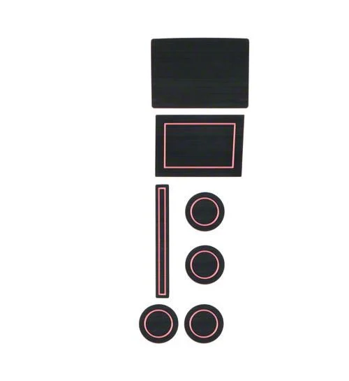 Center Console Cup Holder Inserts; Black/Pink (17-26 F-150 w/ Bucket Seats & Center Console Shifter)