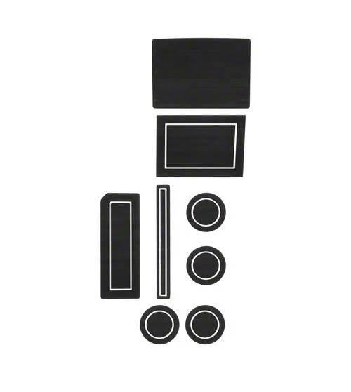 Center Console Cup Holder Inserts; Black/White (17-26 F-150 w/ Bucket Seats & Steering Column Shifter)