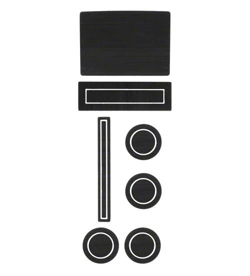 Center Console Cup Holder Inserts; Black/White (15-16 F-150 w/ Center Console Shifter)
