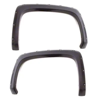 Elite Series Rivet Style Fender Flares; Rear; Smooth Black (18-20 F-150, Excluding Raptor)