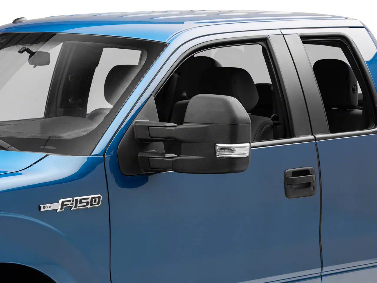 Powered Heated Towing Mirrors with Clear Turn Signals; Textured Black (07-14 F-150)