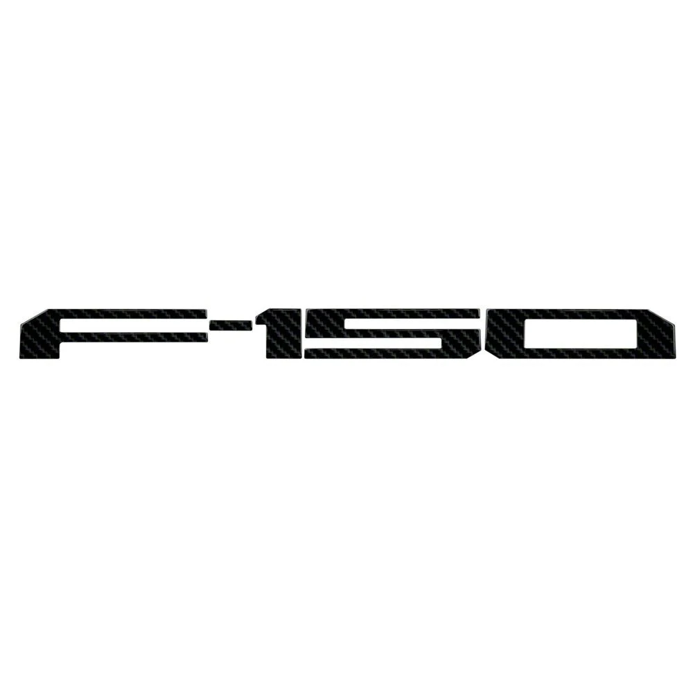 Raised Logo Acrylic Emblem Tailgate Inserts; Carbon Fiber (18-20 F-150 w/o Tailgate Applique)