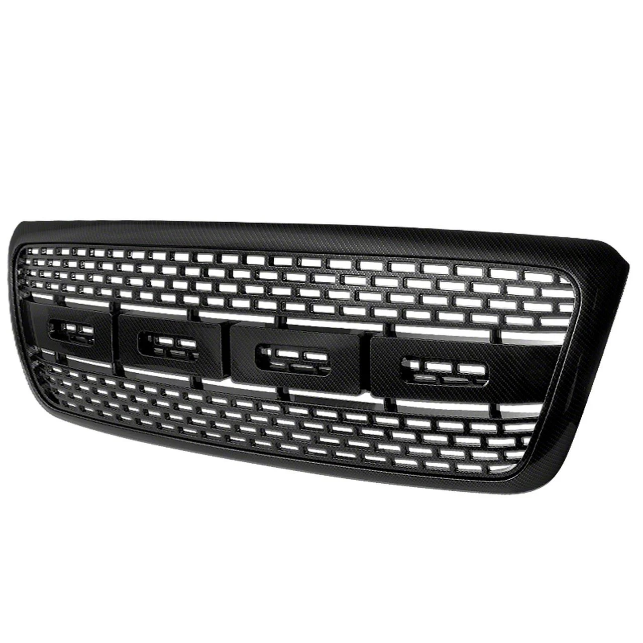 Raptor Style Upper Replacement Grille; Carbon Fiber Look (04-08 F-150)