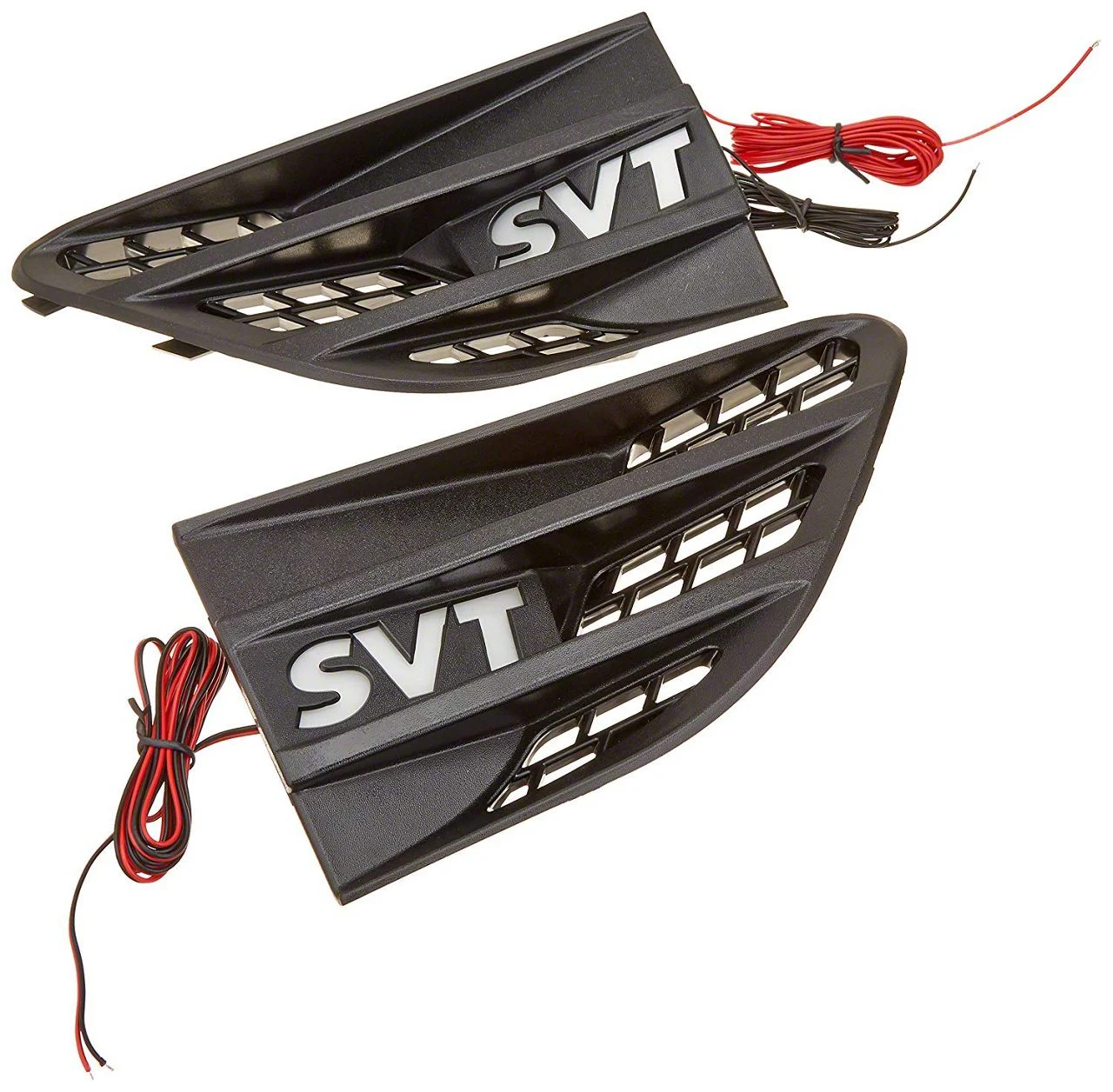 Red Illuminated 2-Piece Emblems; Black (10-14 F-150 Raptor)