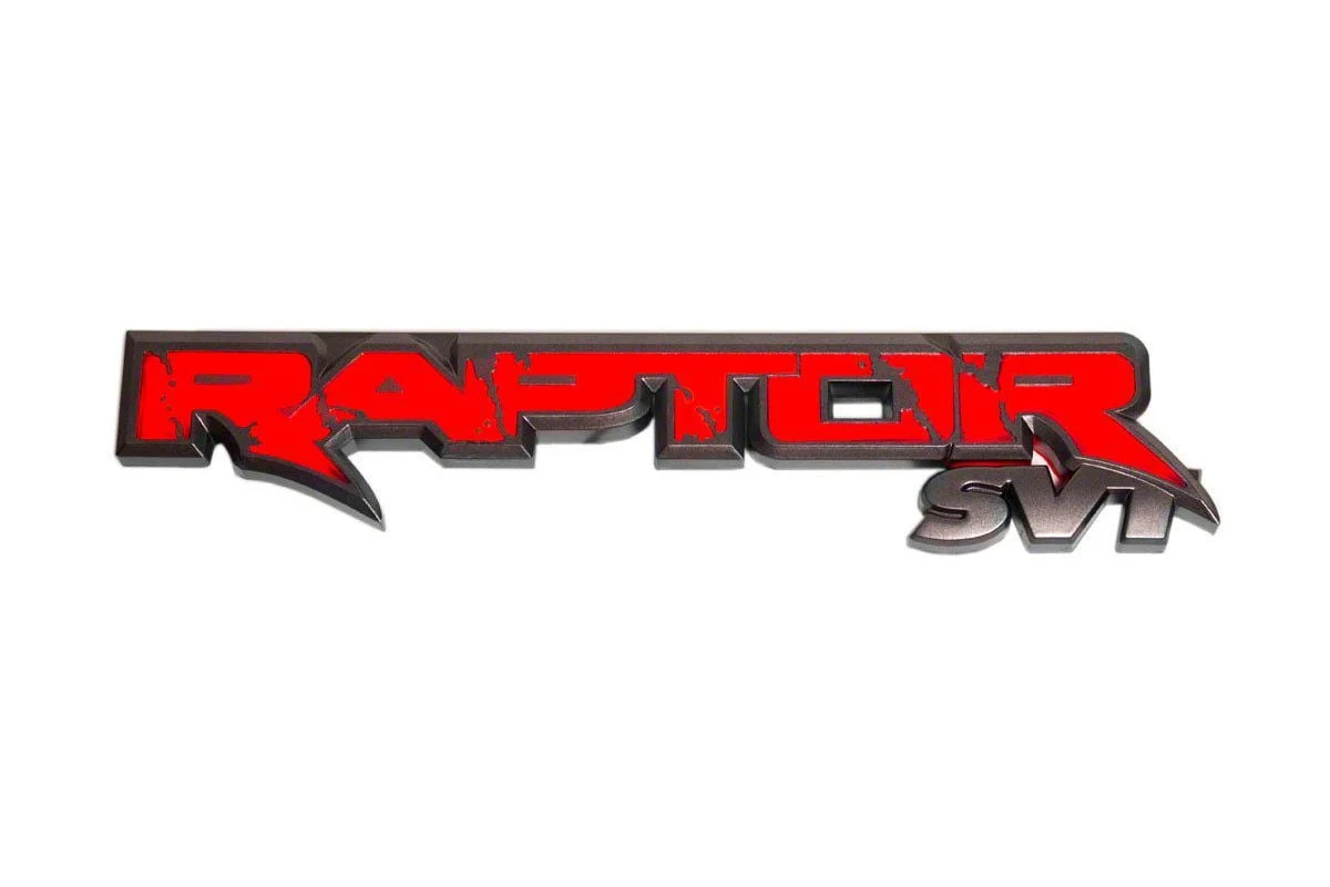 Red Illuminated Emblem; Chrome (10-14 F-150 Raptor)