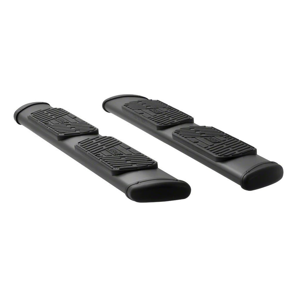 Regal 7-Inch Oval Side Step Bars without Mounting Brackets; Textured Black (04-25 F-150 SuperCab)