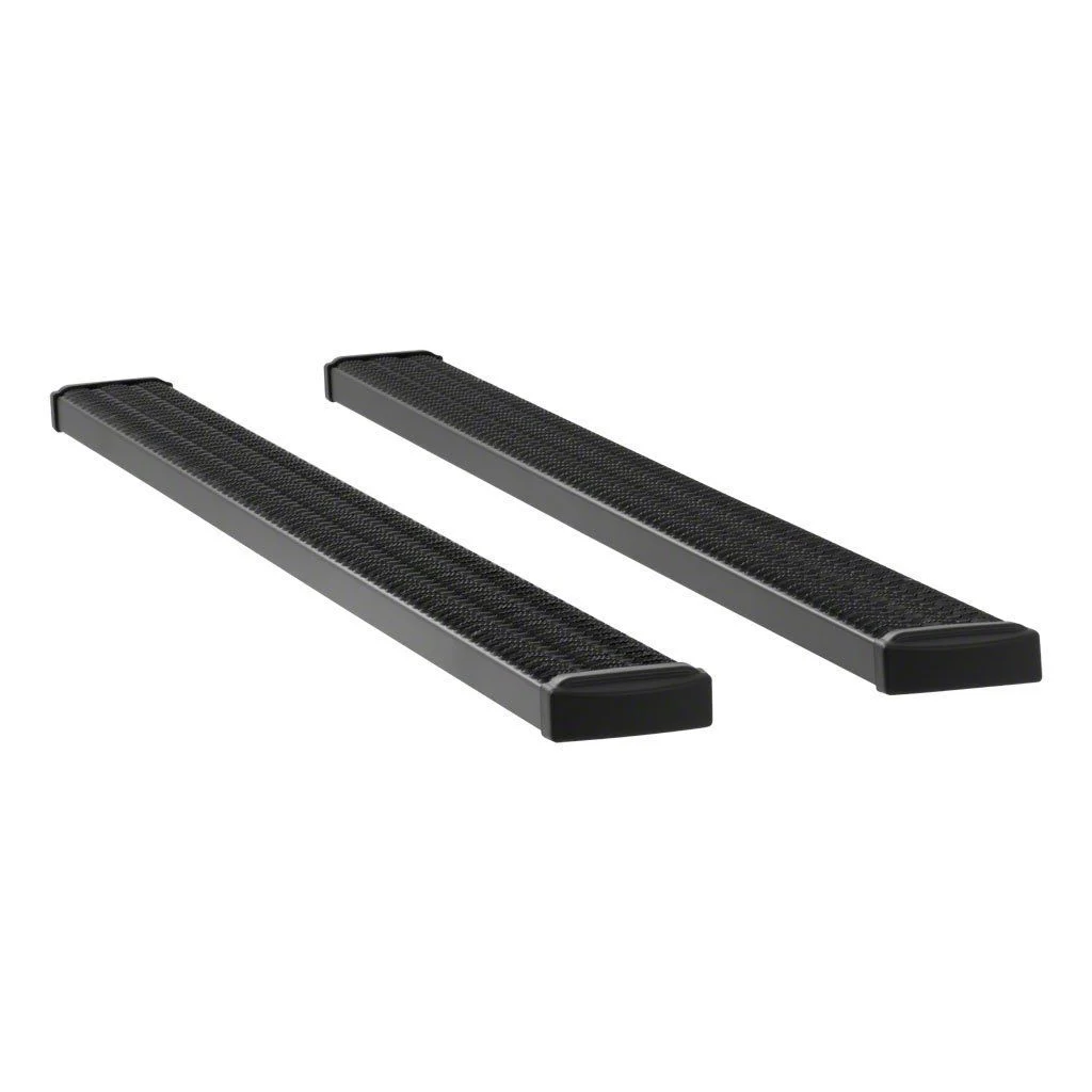 Grip Step 7-Inch Wheel-to-Wheel Running Boards; Textured Black (15-26 F-150 Regular Cab w/ 8-Foot Bed, SuperCab w/ 6-1/2-Foot Bed)