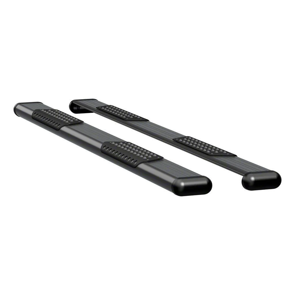 O-Mega II 6-Inch Oval Side Step Bars without Mounting Brackets; Textured Black (09-26 F-150 SuperCab w/ 5-1/2-Foot Bed; 04-26 F-150 SuperCrew)