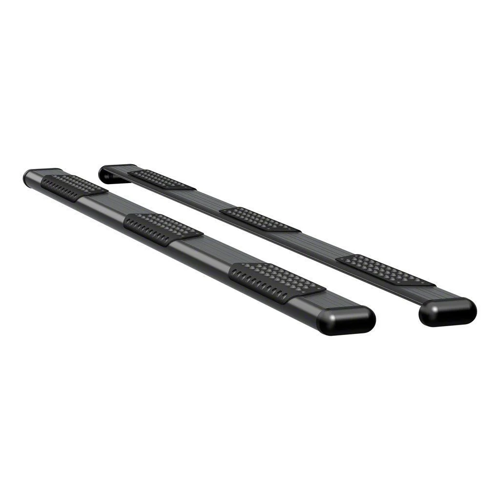 O-Mega II 6-Inch Wheel-to-Wheel Oval Side Step Bars without Mounting Brackets; Textured Black (09-26 F-150 SuperCab w/ 8-Foot Bed)