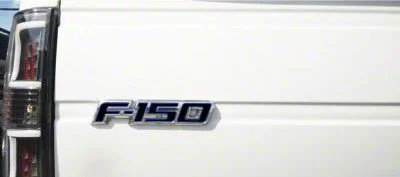 Tailgate Emblem Insert Letters; Vinyl Black with Blue Outline (09-14 F-150)
