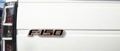 Tailgate Emblem Insert Letters; Vinyl Black with Orange Outline (09-14 F-150)