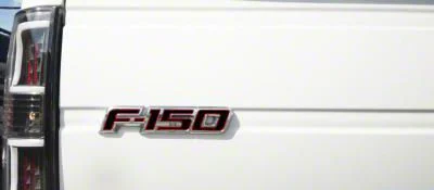 Tailgate Emblem Insert Letters; Vinyl Black with Red Outline (09-14 F-150)