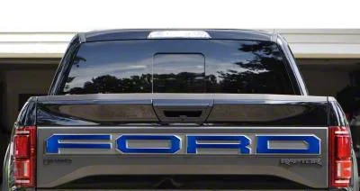 Tailgate Letter Overlays; Lightning Blue (19-20 F-150 Raptor w/ Tailgate Applique)