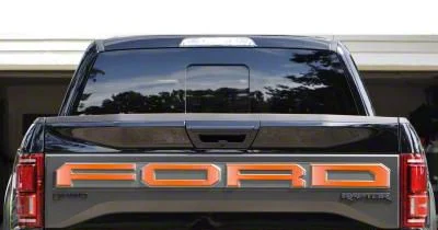 Tailgate Letter Overlays; Matte Orange (19-20 F-150 Raptor w/ Tailgate Applique)