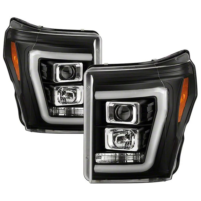 Platinum Series Version 2 High-Power LED Module Headlights; Black Housing; Clear Lens (11-16 F-250 Super Duty)