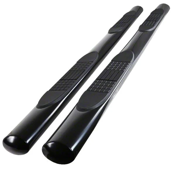 4-Inch Oval Side Step Bars; Black (17-26 F-350 Super Duty SuperCab)