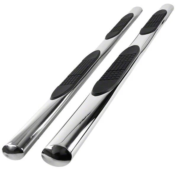 4-Inch Oval Side Step Bars; Chrome (17-26 F-350 Super Duty SuperCab)
