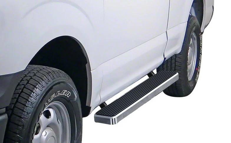 5-Inch iStep Running Boards; Hairline Silver (17-26 F-350 Super Duty Regular Cab)