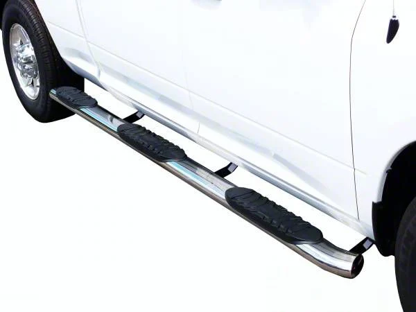 5-Inch Oval Wheel to Wheel Side Step Bars; Stainless Steel (17-26 F-350 Super Duty SuperCrew w/ 6-3/4-Foot Bed)