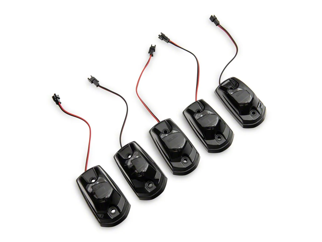 5-Piece White LED Roof Cab Lights; Smoked Lens (17-26 F-350 Super Duty w/o OEM Cab Lights)