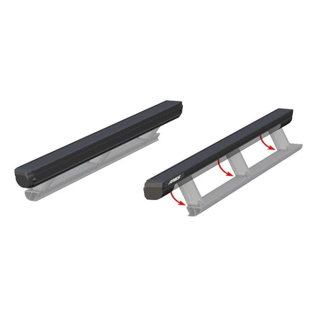 ActionTrac Powered Running Boards without Mounting Brackets; Carbide Black (11-26 F-350 Super Duty SuperCrew)