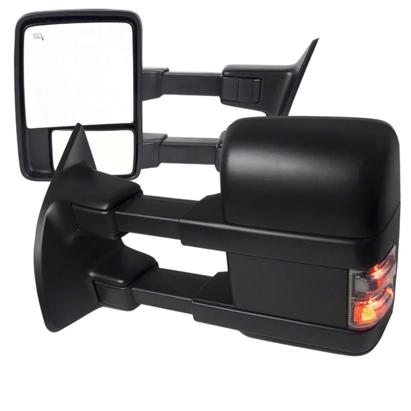 Powered Heated Towing Mirrors; Black (11-16 F-350 Super Duty)