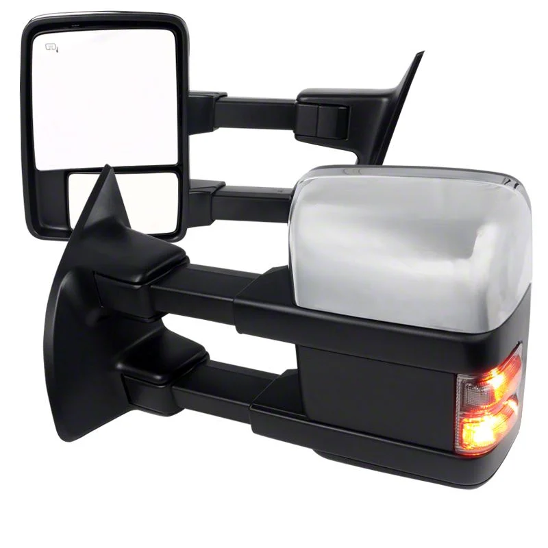 Powered Heated Towing Mirrors; Chrome (11-16 F-350 Super Duty)