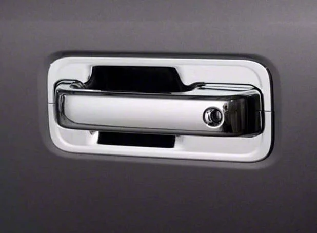 Door Handle Covers with Bezels; Chrome (17-22 F-350 Super Duty Regular Cab)