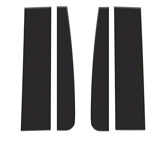 Door Pillar Accent Trim; Gloss Black (17-22 F-350 Super Duty)