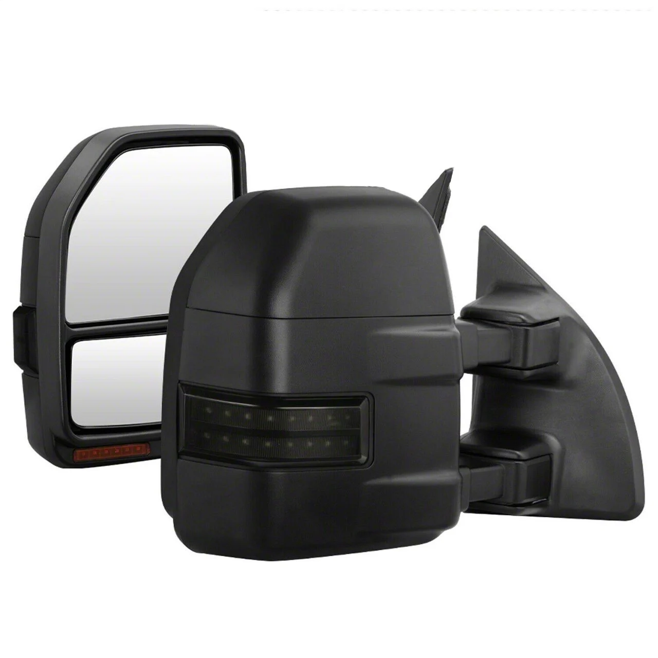 G4 Manual Telescoping Mirrors with Smoked Sequential LED Turn Signals (11-15 F-350 Super Duty)