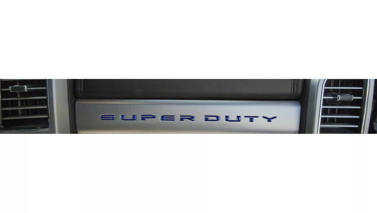 Glove Box Letter Inserts; Blue Jeans Metallic (17-22 F-350 Super Duty)