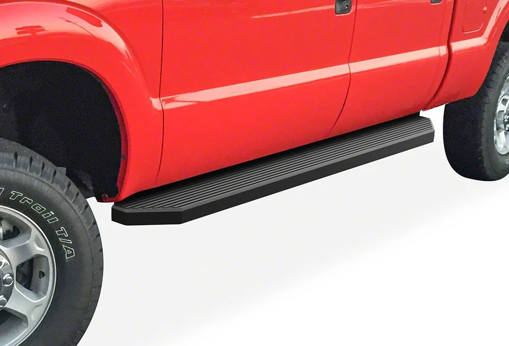 H-Style Running Boards; Black (11-16 F-350 Super Duty SuperCrew)