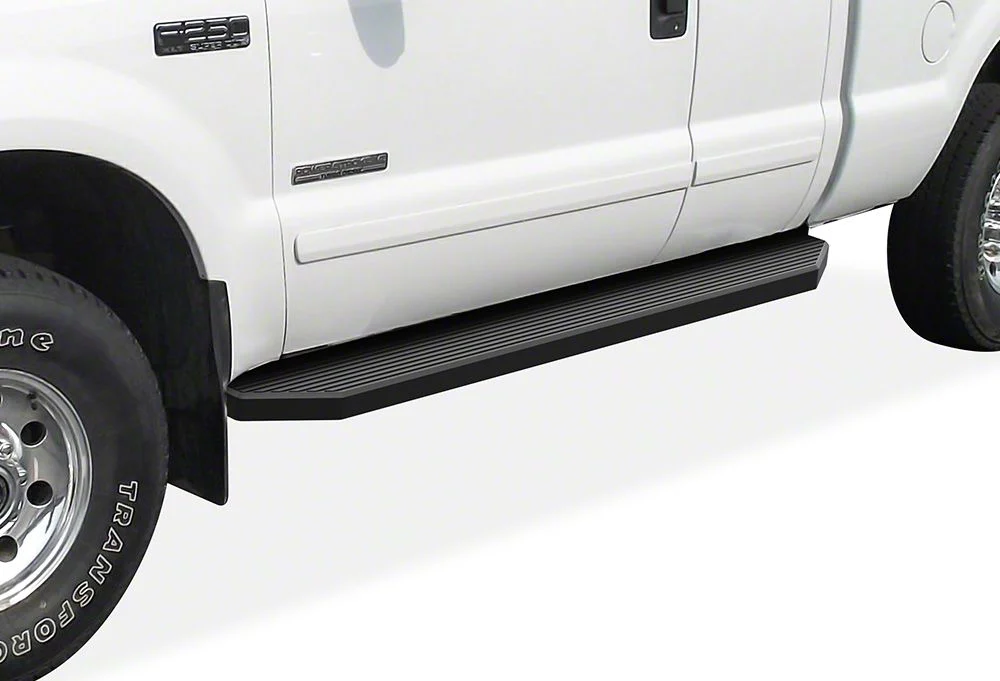 H-Style Running Boards; Black (11-16 F-350 Super Duty SuperCab)