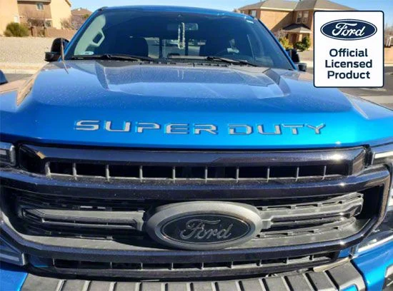 Hood Insert Letters; Silver Metallic (17-22 F-350 Super Duty)