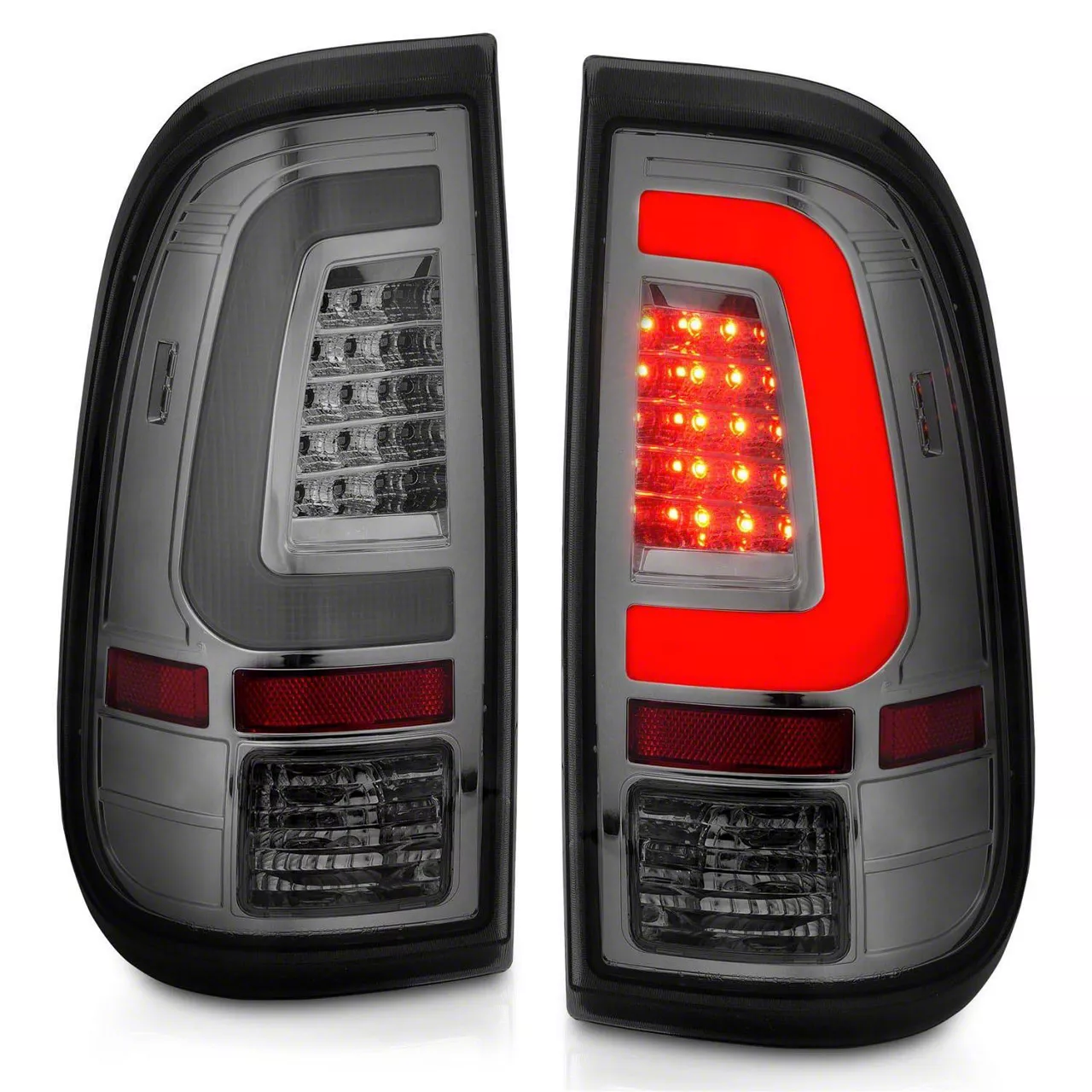 LED Tail Lights; Chrome Housing; Smoked Lens (11-16 F-350 Super Duty)