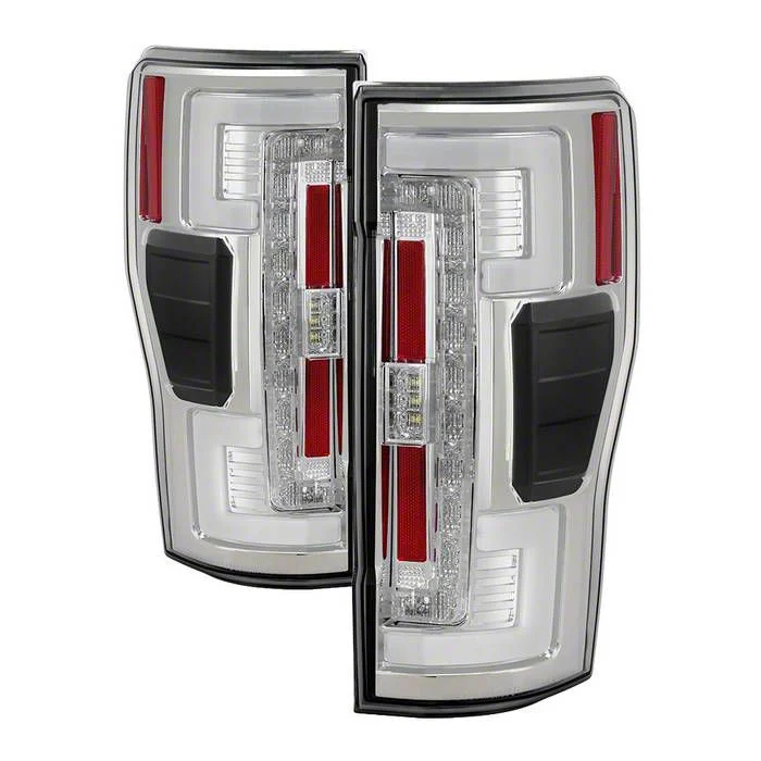 LED Tail Lights; Chrome Housing; Clear Lens (17-18 F-350 Super Duty w/ Factory LED BLIS Tail Lights)