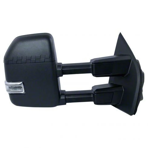 Powered Heated Memory Power Folding Towing Mirror with Spotlight Puddle Light; Passenger Side (17-18 F-350 Super Duty)