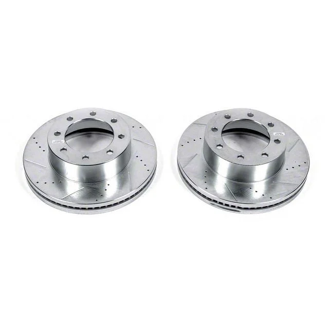 PowerStop Evolution Cross-Drilled and Slotted 8-Lug Rotors; Front Pair (13-26 4WD F-350 Super Duty)
