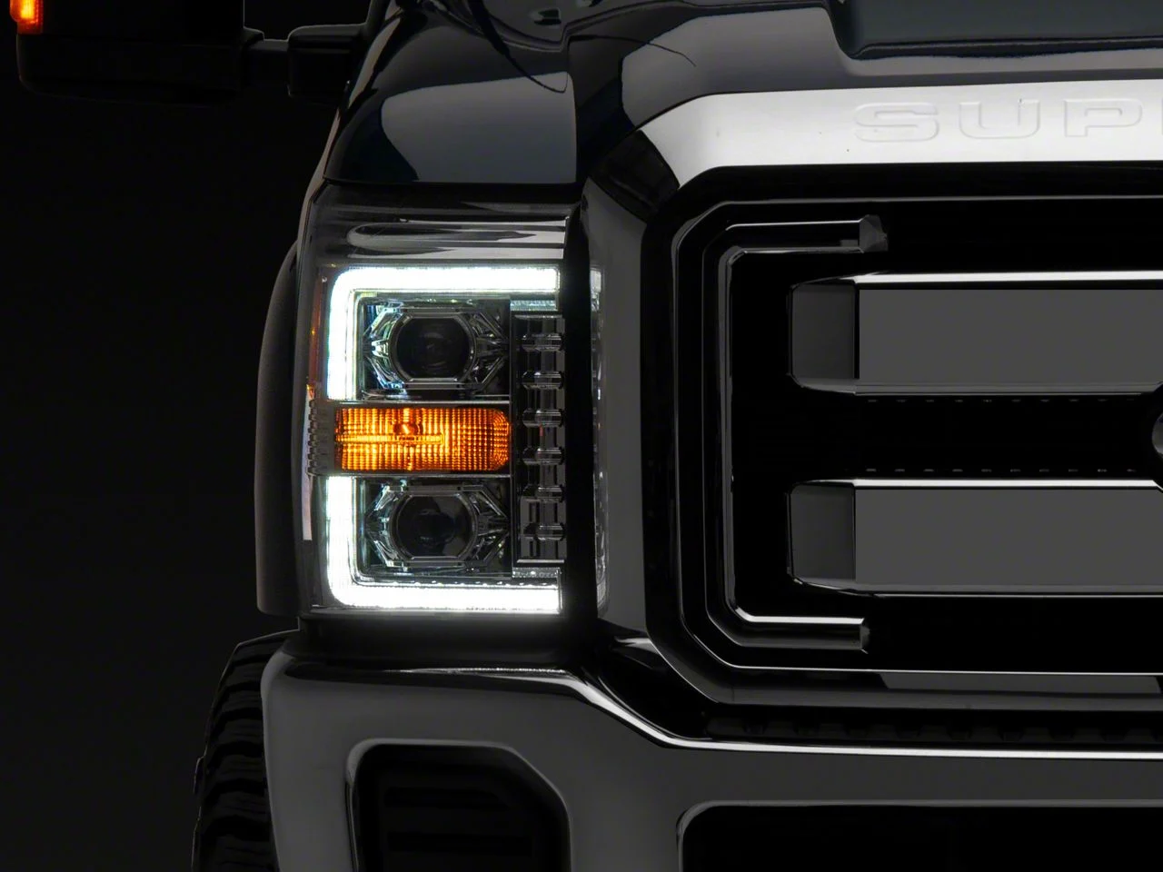AlphaRex PRO-Series Projector Headlights; Chrome Housing; Clear Lens (11-16 F-350 Super Duty)