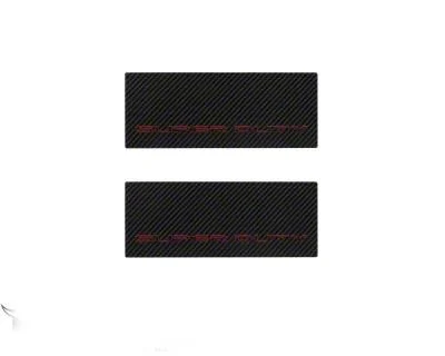 Rear Door Sill Protection with Super Duty Logo; Raw Carbon Fiber; Black and Red (17-26 F-350 Super Duty SuperCrew)