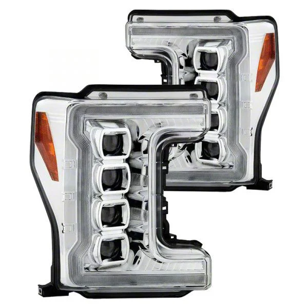 APEX Series Sequential Turn Signal Full LED Headlights; Black Housing; Clear Lens (17-18 F-350 Super Duty w/ Factory Halogen Headlights)