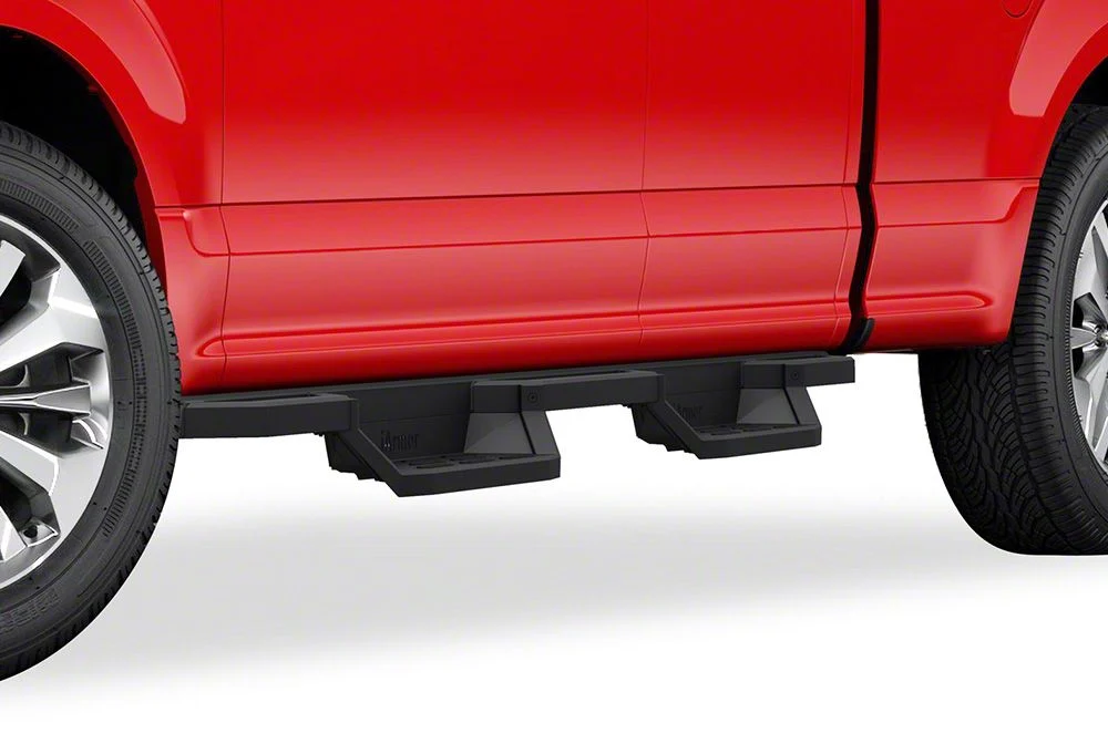 Square Tube Drop Style Nerf Side Step Bars; Matte Black (17-26 F-350 Super Duty SuperCab)