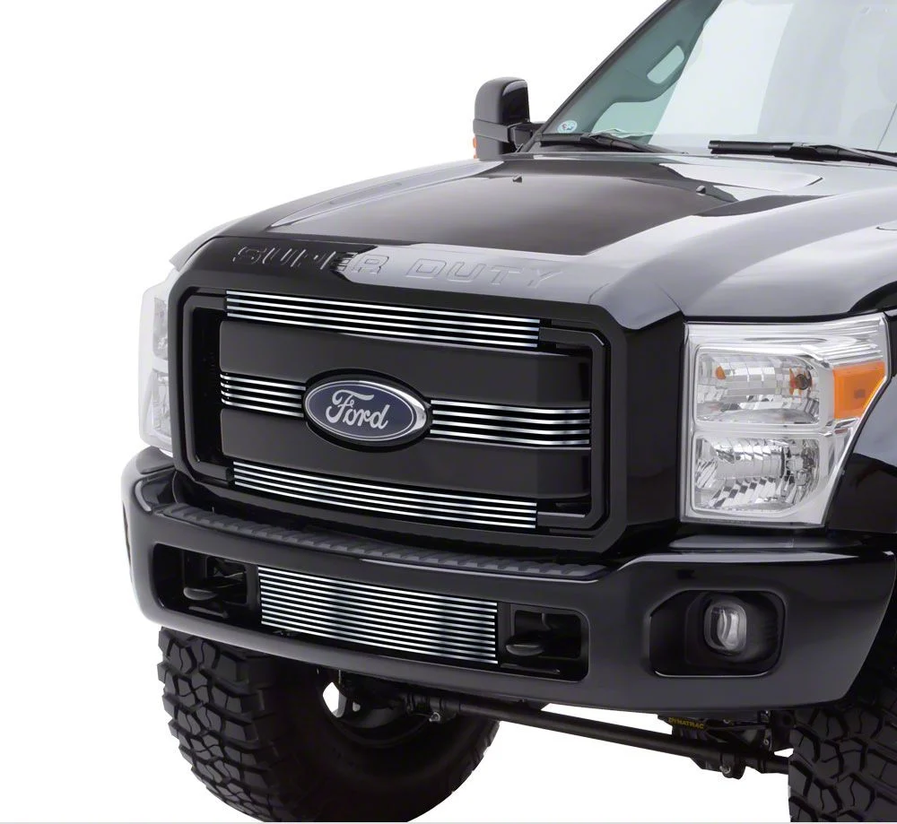 Stainless Steel Billet Upper and Lower Grille Insert; Chrome (11-16 F-350 Super Duty King Ranch, Lariat, XLT)