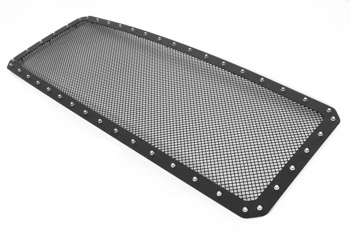Stainless Steel Rivet Upper Grille Insert; Black (11-16 F-350 Super Duty)