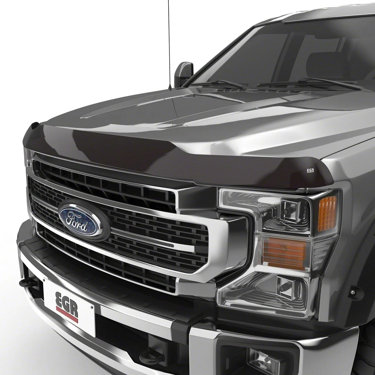 EGR Superguard Hood Guard; Dark Smoke (17-22 F-350 Super Duty)