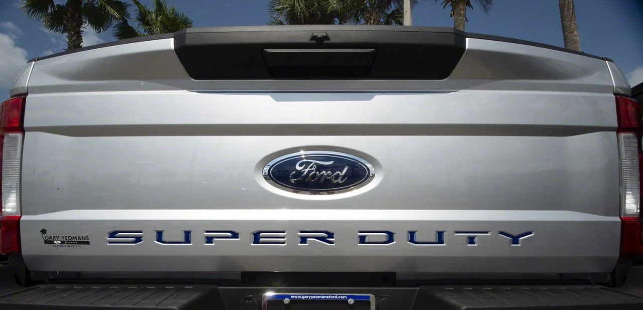 Tailgate Insert Letters; Blue Jeans Metallic (17-19 F-350 Super Duty)