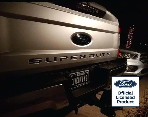 Tailgate Insert Letters; Matte Black (17-19 F-350 Super Duty)